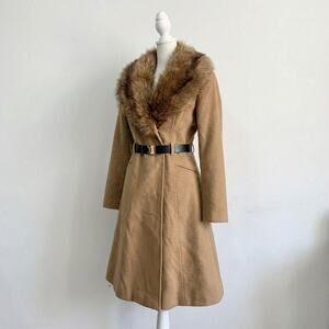 Vintage Faux Fur Collar Coat Whimsygoth Indie Sleaze Penny Lane